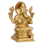 ARTVARKO Brass Ganesha Idol for Home Décor Ganesh Lord Ganpati Statue Room Decoration Showpiece Diwali Pooja 5 Inch