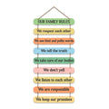Artvibes Our Family Rules Quotes Wooden Wall Hanger for Home Decor | Quotes Decor Item | Wall Accents | Gift Items | Wall Illustrations | Modern Artworks Hangings | Mdf Wall Decoration (WH_9320N)