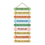 Artvibes Our Family Rules Quotes Wooden Wall Hanger for Home Decor | Quotes Decor Item | Wall Accents | Gift Items | Wall Illustrations | Modern Artworks Hangings | Mdf Wall Decoration (WH_9320N)