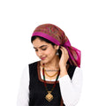 RiddhiInfotech Uttarakhand Pahadi Printed Square Scarf for Women | 26 x 26 Inch Traditional Head Scarf | Vintage Hair Wrap, Bandana, Neck Scarf & Stylish Fashion Accessory | Multicolour