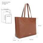 Fastrack Core Tote Laptop Bag For Women | Tan Faux Leather Bag | Fits Upto 15 Laptop | Ladies Handbag with Zipper Closure & Utility Pockets