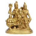 ARTVARKO Brass Shiva Parvati Ganesha Kartikeya Shiv Parivar Bholenath Shankar Ganesh Family Murti Idol Statue Sculpture (LxBxH 4x2.75x5.5 Inch)