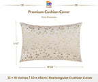 RD TREND® Velvet Rectangular 12x18 Inches Cushion Covers Set of 2 | Throw Pillow Covers for Sofa, Bed & Living Room | Perfect for Home Décor Cream
