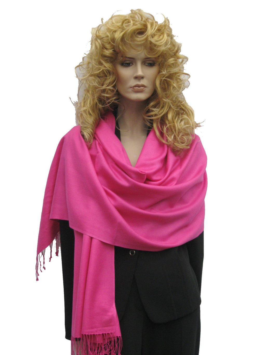 Cashmere Pashmina Group: Solid Pashmina Shawl, Scarf, Wrap & Stole(Regular size) (Fuchsia)