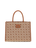Guess Women Latte Logo Printed Neda 2 Comp Tote Bag