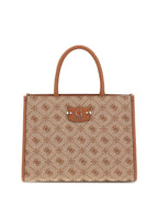Guess Women Latte Logo Printed Neda 2 Comp Tote Bag