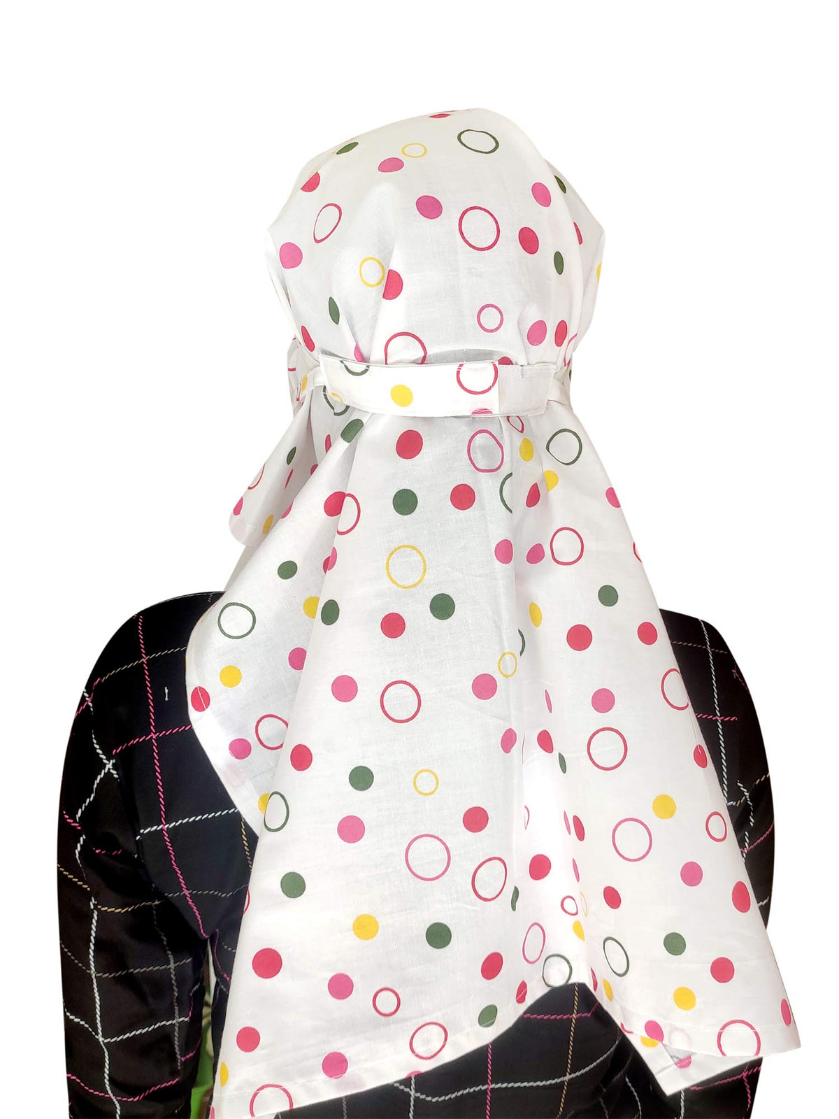 Switchon Export quality Cotton Innovative scarf hijab for women with closer Hook and Loop Tape - White-red