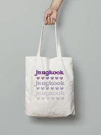 THE UMBRELLA STORE Jungkook BTS Aesthetic Tote Bag for College, Travelling, Shopping, Office, Beach & Daily Use, Ecofriendly & Reusable,