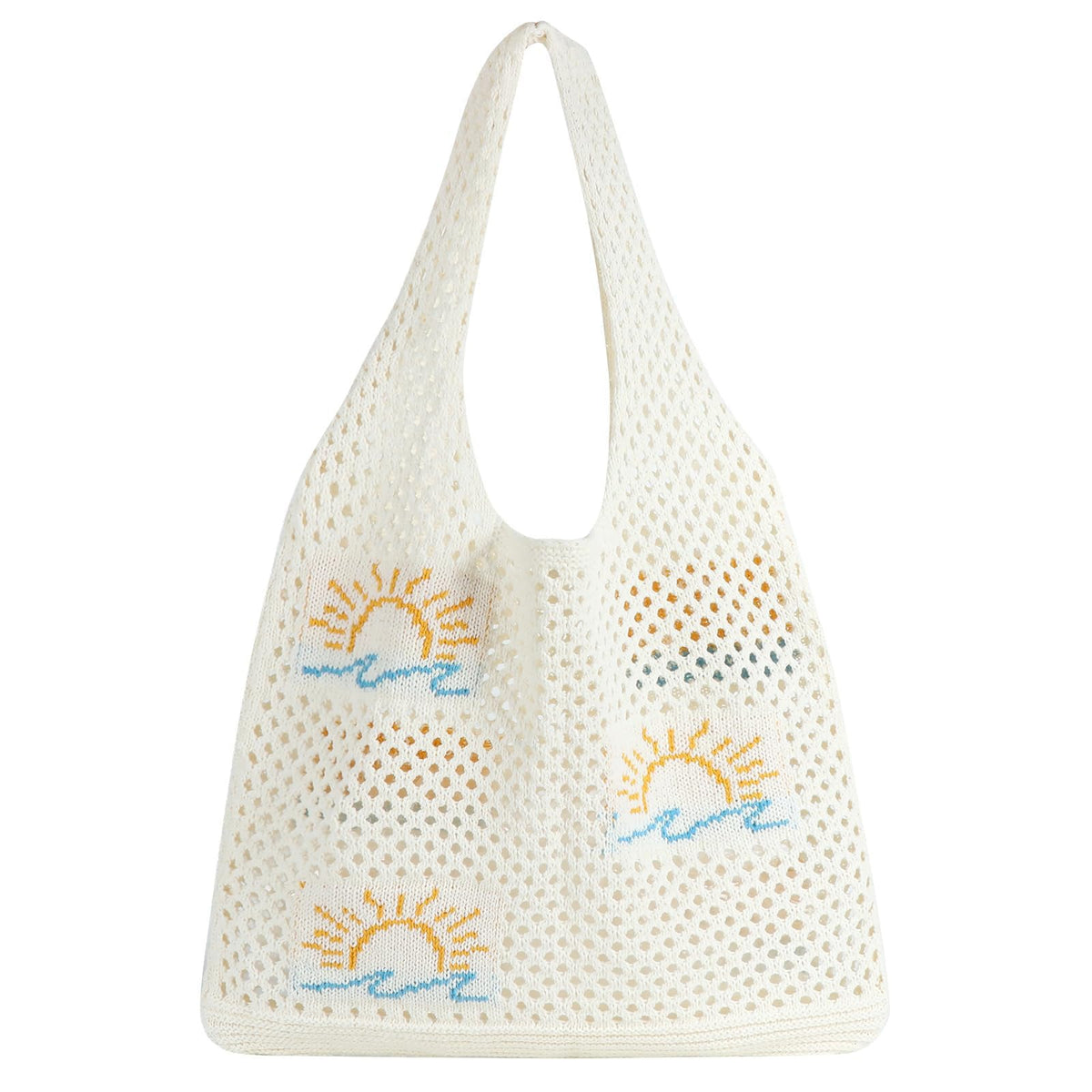 Crochet Bag For Women Stylish, Tote Bag For College Girls, Beach Bag For Women Stylish, Cotton Tote Bag For Woman, Crochet Bags, Cloth Bag For Woman, Ivory White Sunrise Sun Hook Handmade Beach Tote