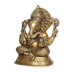ARTVARKO Brass Ganesh Bhagwan Idol Ganesha Statue Ganpati Murti for Home Entrance Decor Diwali Gift Height 12 Inch