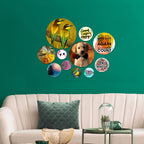 Artvibes You Will Never Have This Day Again Round Shape MDF Wooden Wall Decor Items | Motivational Wall Decor | Wall Poster | Gift Items | Office Wall Decoration Items (WPS_128NV), Set of 11