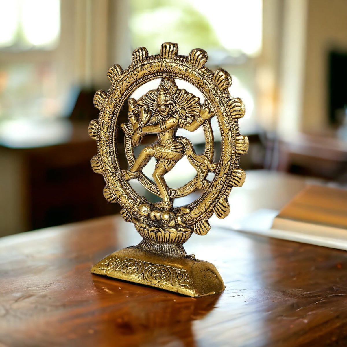 KridayKraft Metal Natraj Shiva Idol Natrajan Statue for Home Decor,Gold Plated Dancing Shiva Natraja/Natrajan (Mahakal Murti) Showpiece Figurine Murti Deccoration & Gifts Article...