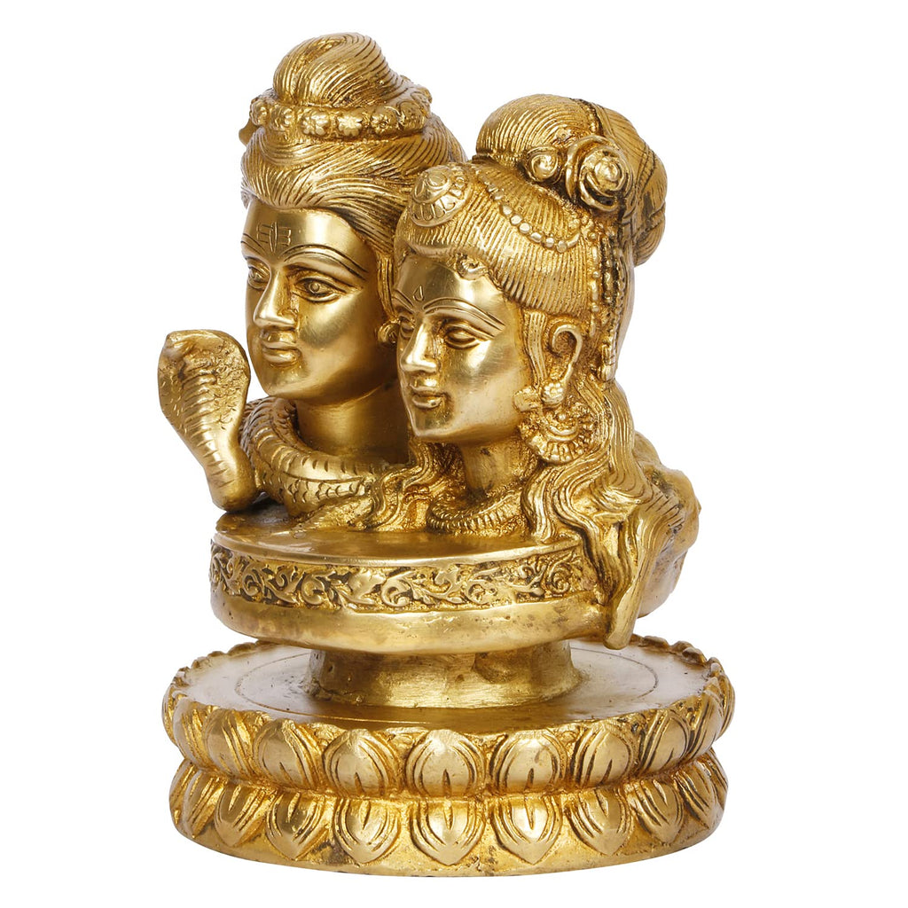 ARTVARKO Brass Shiva Parvati Idol Murti for Home Decor Mandir Pooja 6.5 Inch