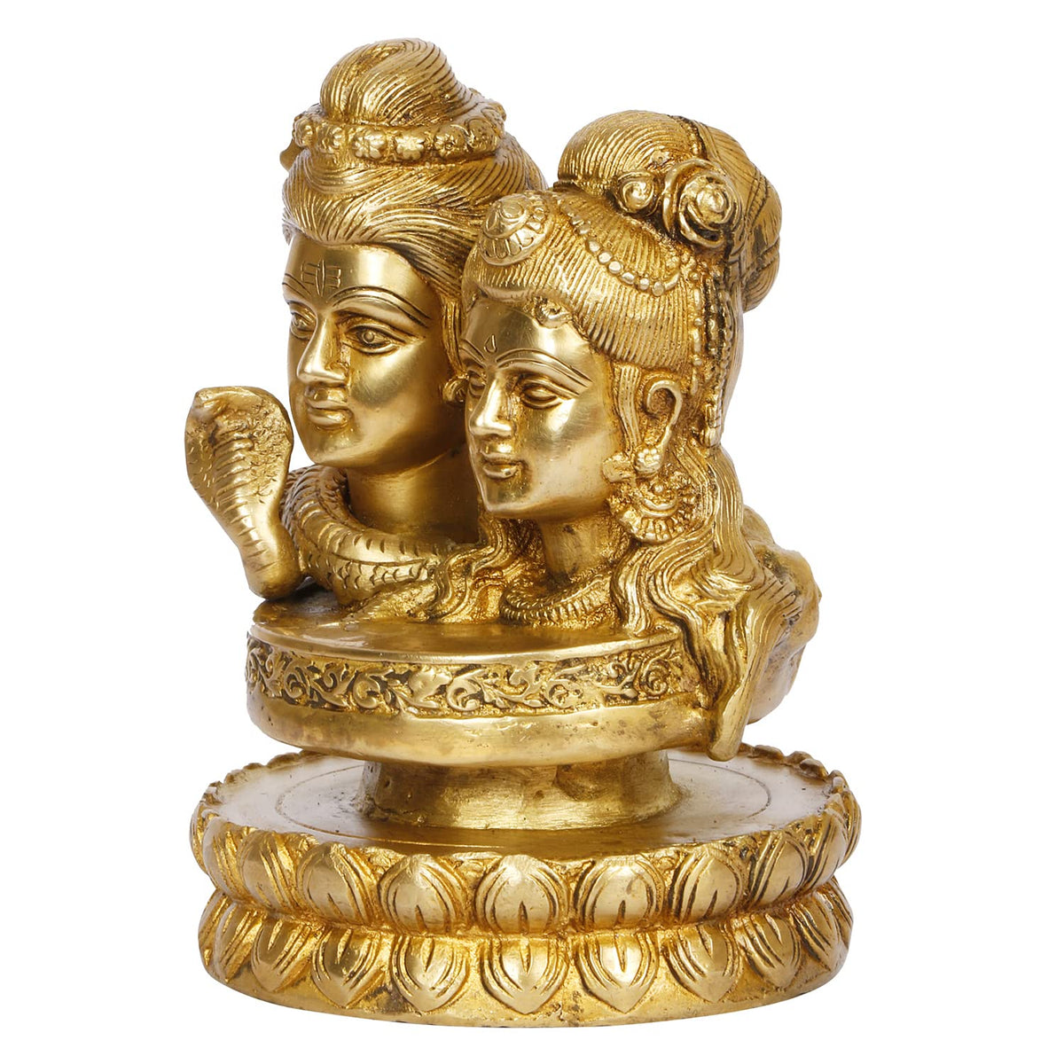 ARTVARKO Brass Shiva Parvati Idol Murti for Home Decor Mandir Pooja 6.5 Inch