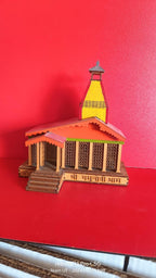 Yamunotri Temple 3D Wooden Model | Char Dham Pooja Décor & Spiritual Showpiece Religious Wooden Showpiece for Home Temple