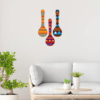 Artvibes Traditional African Tribal Pattern Decorative Wall Art MDF Wooden Wall Hanger for Home | Wall Accent | Sceneries | Wall Art Print | Graphic Artwork | Unique Gift Items (WH_5002N), Set of 3