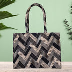 Dcozi Women's Tote Bags Stylish Handbags for Office, College & Party Use | Trendy Shoulder Bag for Work, Casual & Evening | Durable & Fashionable Tote for Women Medium Size -TB15 (Zigzag Black)
