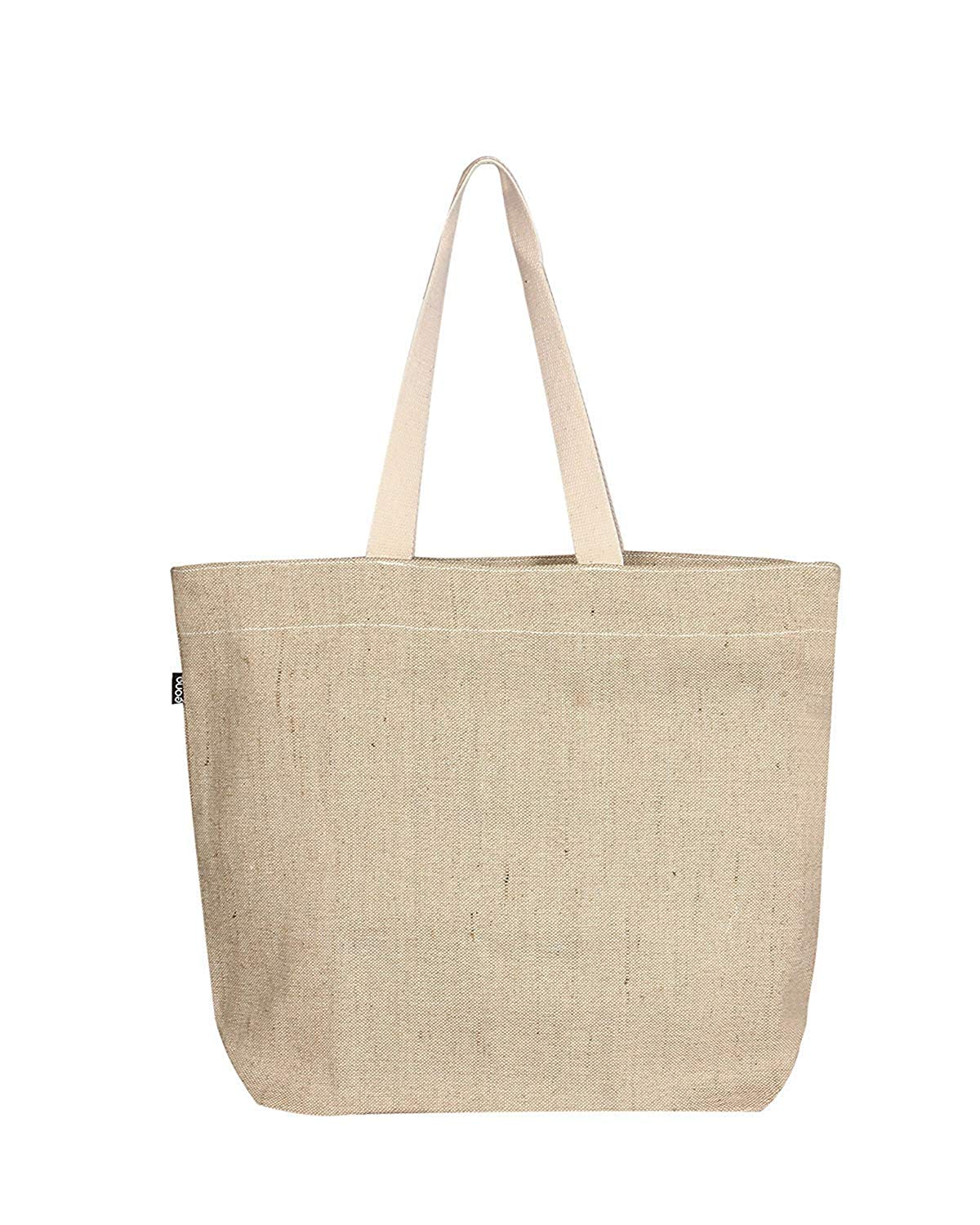 THE BESTSELLERS 91831 Essentials Carrying Bag, 100% Jute/Cotton, Reusable, Eco Friendly, Large, Beige (Natural) MADE IN INDIA