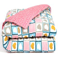 Dohar Single|Double Bed Ultrasonic Comforter AC Blanket Summer Quilt Lightweight Cooling Soft Reversible Bedding 150 GSM Classic Printed Design for Kids Adults (Heart Multi, Double - 90x90 Inch) Kafalo