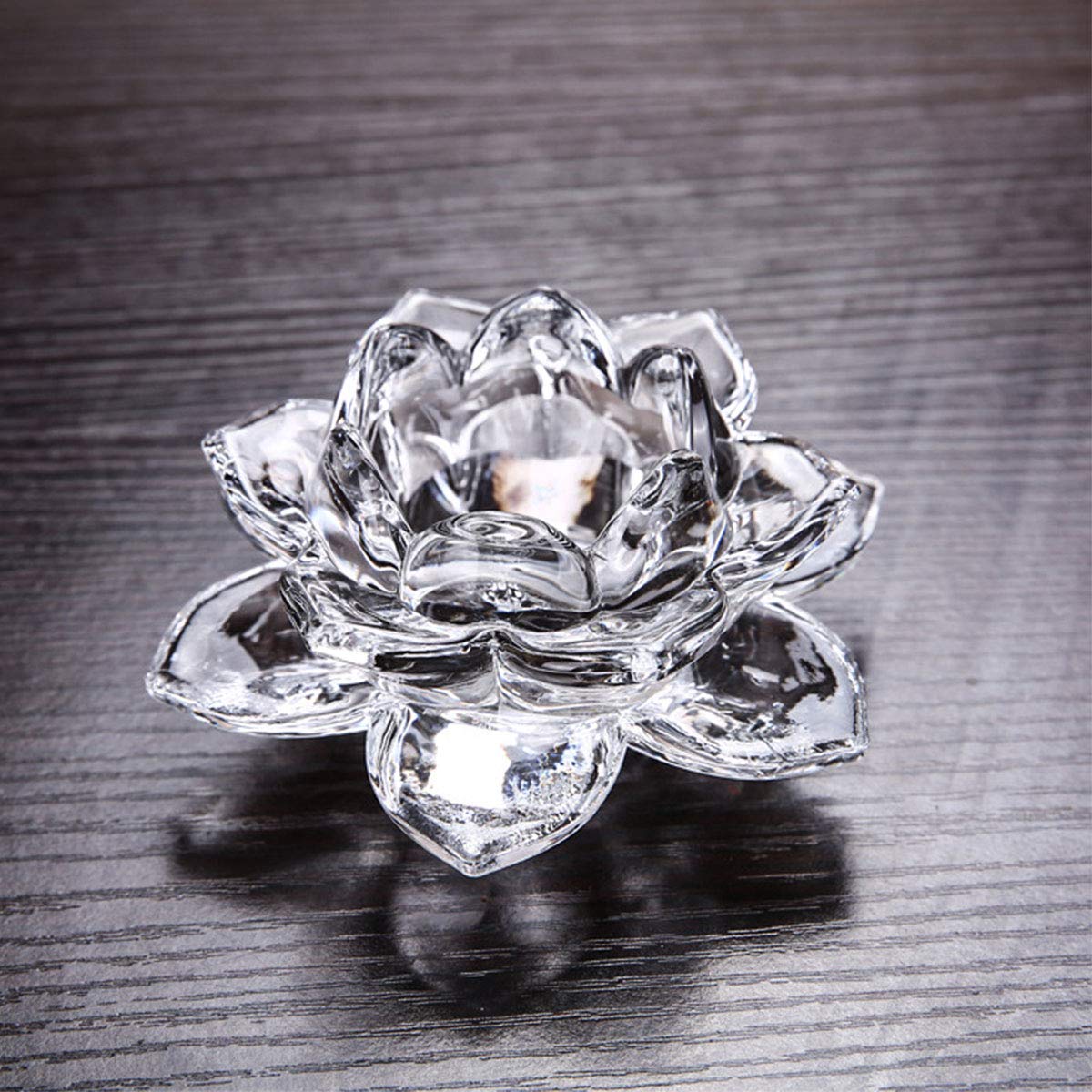 SLY Crystal Lotus Candle Holders Creative Decoration 5 Inch for Home Decoration, Votive Activity, Wedding, and Gift, Set of 2pcs