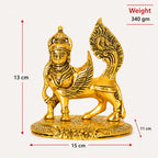 KridayKraft kamdhenu nandani Cow Table Decorative Statue Gold Plated Statue for Good Luck Feng Shui & Vastu Showpiece As Table Top Religious Idol Gau MATA