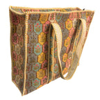 Bazaar Bhoot Edition Premium Cotton Quilted Shopping Tote Bag - Multipurpose Long Lasting Foldable Reusable Bag with zipper for Shopping, Travel & Daily Use (Classic Yellow (250 GSM Cotton))