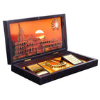 anciently Ram Mandir Pocket Temple | Ayodhya Ram Mandir Pocket Temple with Charan Paduka Rectangle Shaped, Gold Plated, 1 Piece