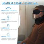 Shoppax Adjustable 100% Super Soft Cotton Eye Mask Sleep Mask Super Smooth Sleep Mask and Blind Fold (Black)