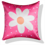 Vendola Rose Satin 250TC Cushion Pillow Covers, Peach, Set of 5 (16X16 Inches, Poppy)