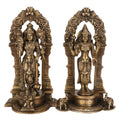 ARTVARKO Brass Vishnu Laxmi Narayan Murti Standing Vishnu Lakshmi Statue Showpiece for Home Decor Puja Items and Gifts 9 Inches