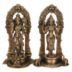 ARTVARKO Brass Vishnu Laxmi Narayan Murti Standing Vishnu Lakshmi Statue Showpiece for Home Decor Puja Items and Gifts 9 Inches