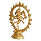 ARTVARKO Brass Natraja Statue Idol of Lord Shiva Ji Dancing Natraj Murti for Temple Mandir Home Décor 8 Inches