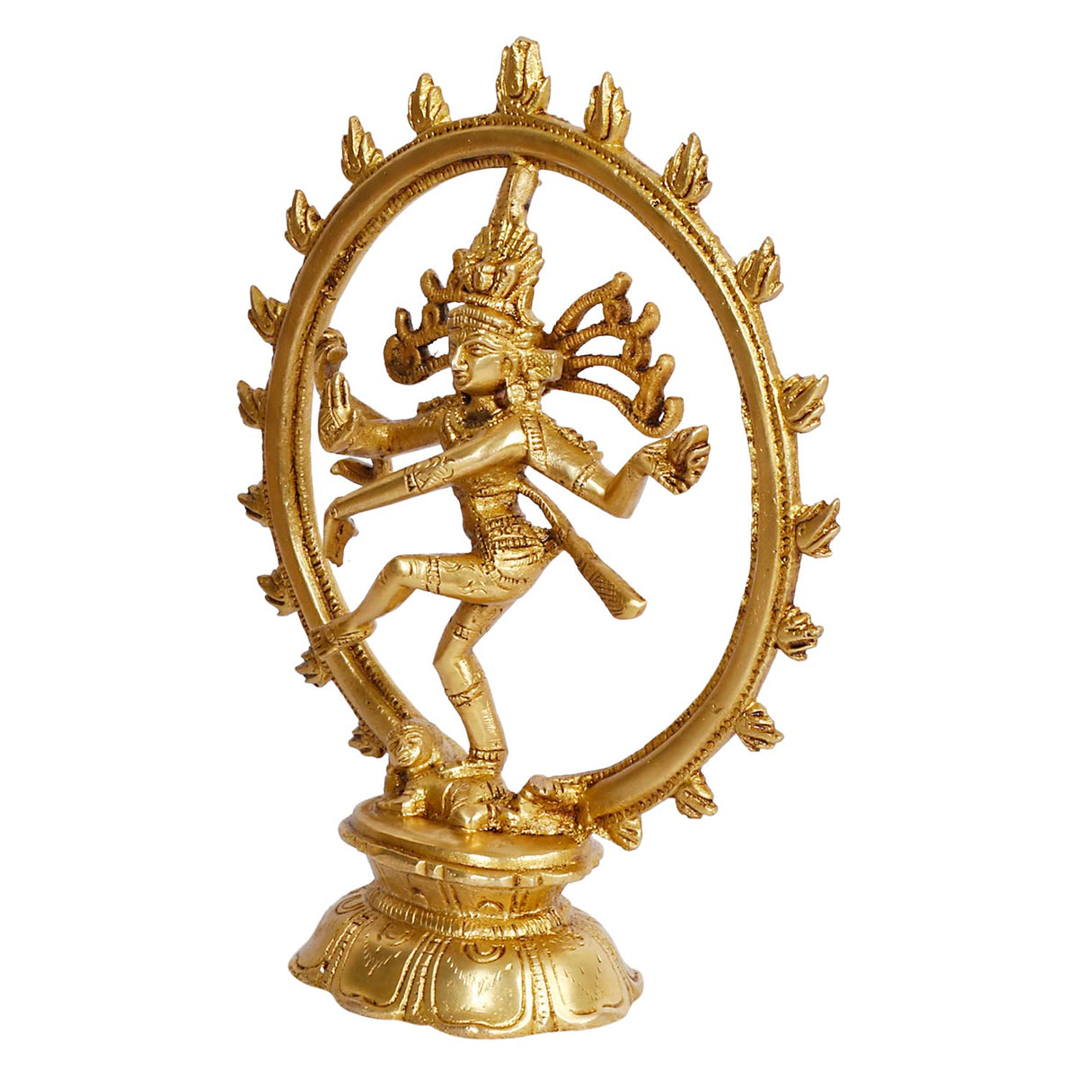 ARTVARKO Brass Natraja Statue Idol of Lord Shiva Ji Dancing Natraj Murti for Temple Mandir Home Décor 8 Inches