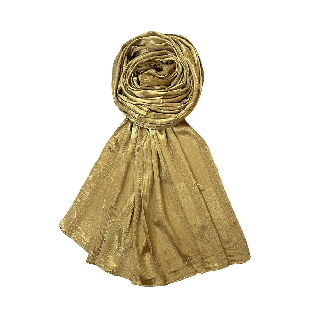 FAHABO Scarf Woman Premium Self-Woven Satin Silk Scarves | Hijab Scarf | Headscarf | Neck Scarf | Stoles | Wraps (Copper Brown)
