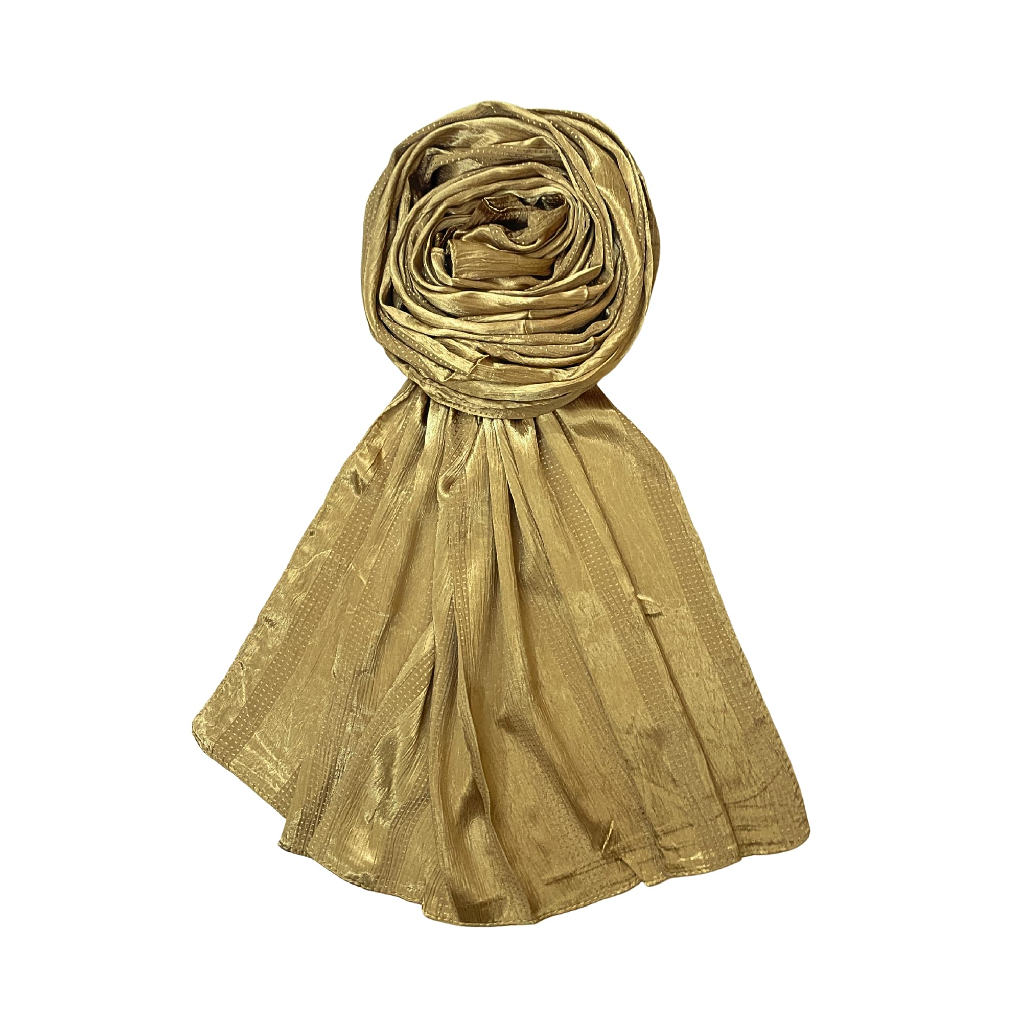 FAHABO Scarf Woman Premium Self-Woven Satin Silk Scarves | Hijab Scarf | Headscarf | Neck Scarf | Stoles | Wraps (Copper Brown)