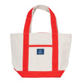AQVA Unisex-Adult Premium Cotton Canvas Mini Tote Bag, Multipurpose Canvas Tote Handbag/Shoulder Bag For Shopping, Travel, Grocery, Work, Beach, Office, College (Red), Off White