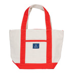 AQVA Unisex-Adult Premium Cotton Canvas Mini Tote Bag, Multipurpose Canvas Tote Handbag/Shoulder Bag For Shopping, Travel, Grocery, Work, Beach, Office, College (Red), Off White