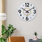 VIBECRAFTS Star Shape Pattern Wooden Wall Clock for Home Decor | Office | Livingroom, Bedroom | Cafe | Gifts (WWCVC1Pcs_15059)