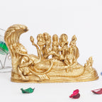 ARTVARKO Vishnu Parivar (Vishnu, Shiv, Brahma, Laxmi, Saraswati, Yama, Garud, Narad, Naag Devi) Brass Idol Showpiece L8xB3 xH3 Inches