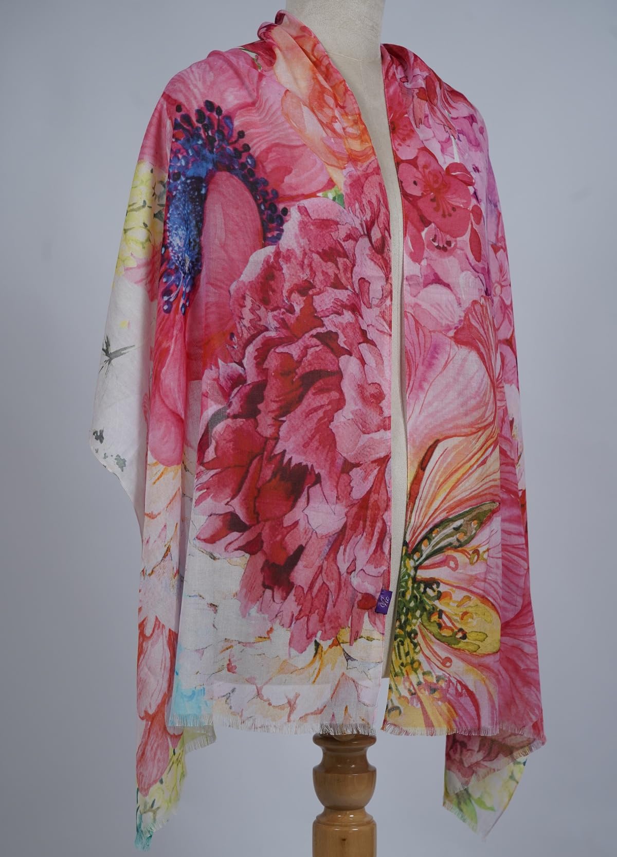 VIC Cotton Modal Digital Print Scarf for Women | Digital Print Designer Stole | Soft Lightweight Luxury Wrap | Premium Silk Modal Blend | 55 x 170 cm | VIC-SM-DP5517 (Floral soft light)
