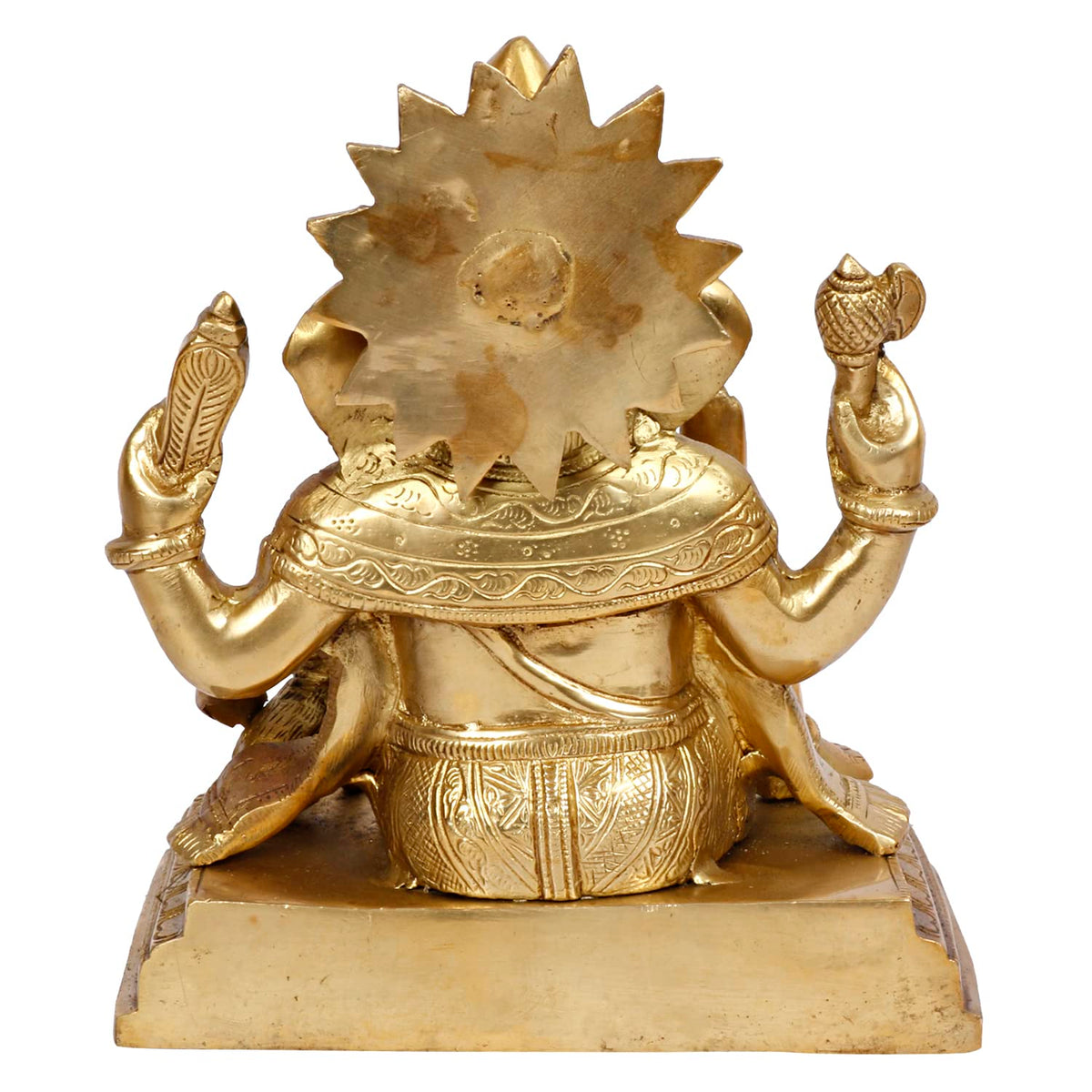 ARTVARKO Lord Ganesh Murti Ganesha Idol Ganpati Bhagwan Brass Statue for Home Entrance Good Luck Vastu Decoration Showpiece and Gift 9 Inches