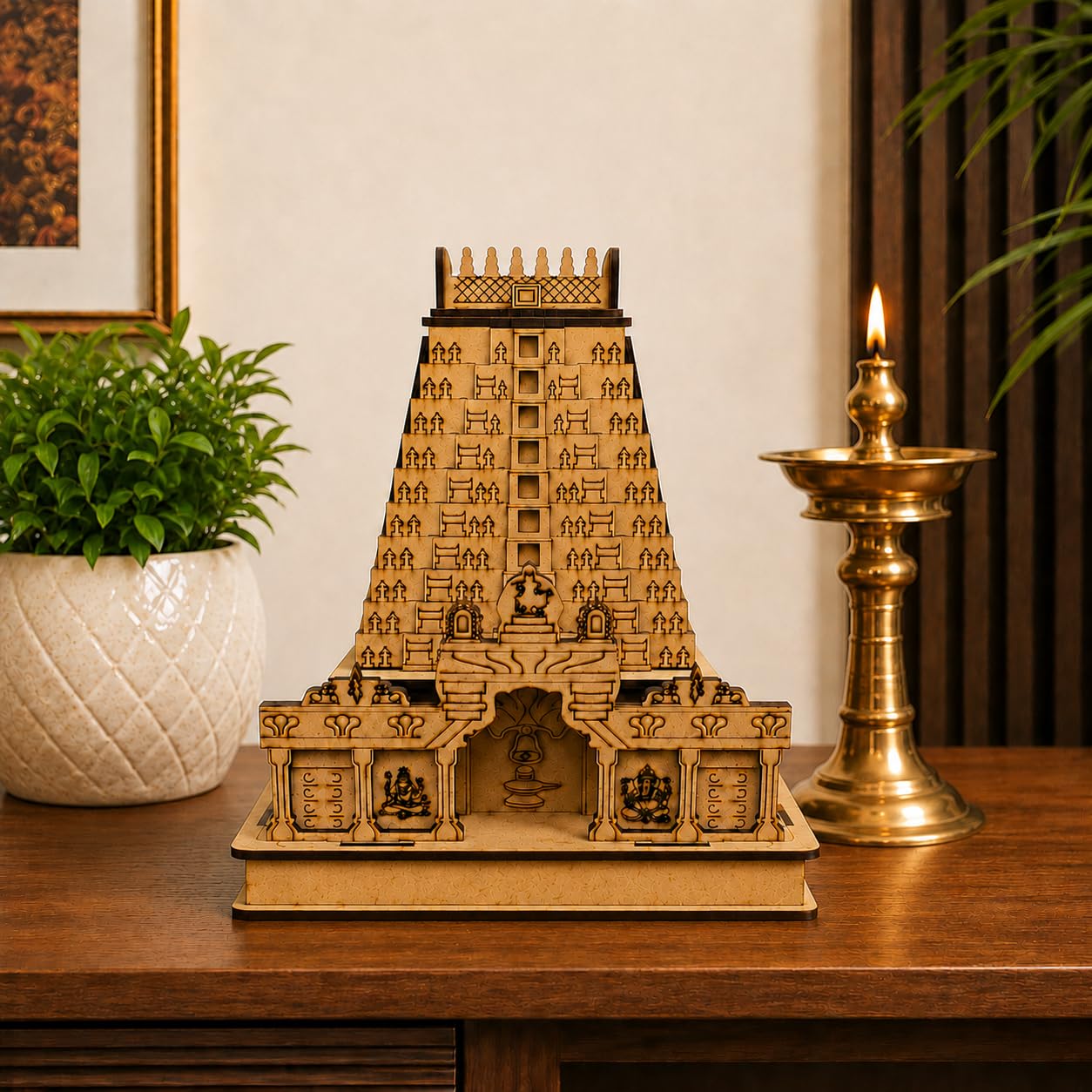 Shri Ramanathaswamy Rameshwaram Temple Replica 6 x 4.5 x 2.5 Inch