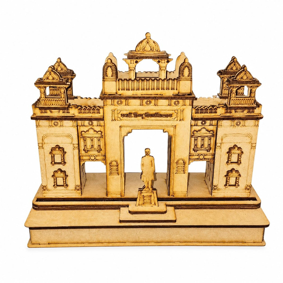 VISHUFAB Handcrafted Wooden Varanasi BHU Gate 3D Miniature | Temple Architecture Model Showpiece | Traditional Home & Office Decor(Banaras Hindu university)