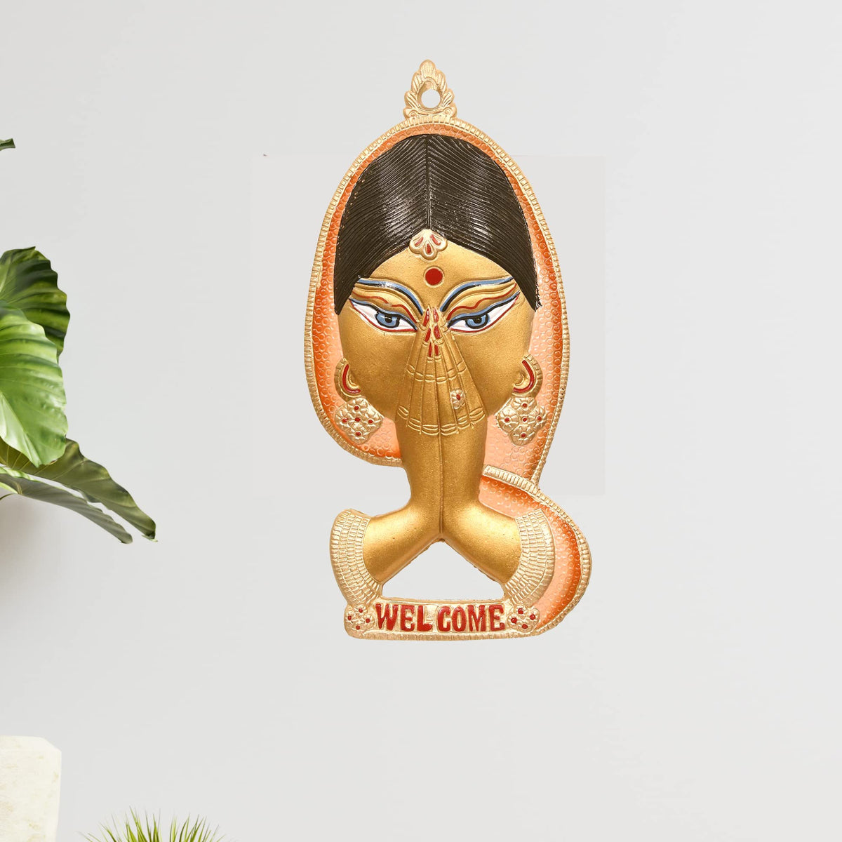 KridayKraft Door Hanging Metal Welcome Lady Multicolor Decorative for Home,Office & Room,Showpiece Figurines