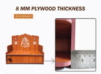 DIVOKAH® Beautiful MDF Wooden Temple/Home Temple/Pooja Mandir (8 MM Plywood Thickness) (W- 14.5, L- 9.5, H-13 INCH) W14