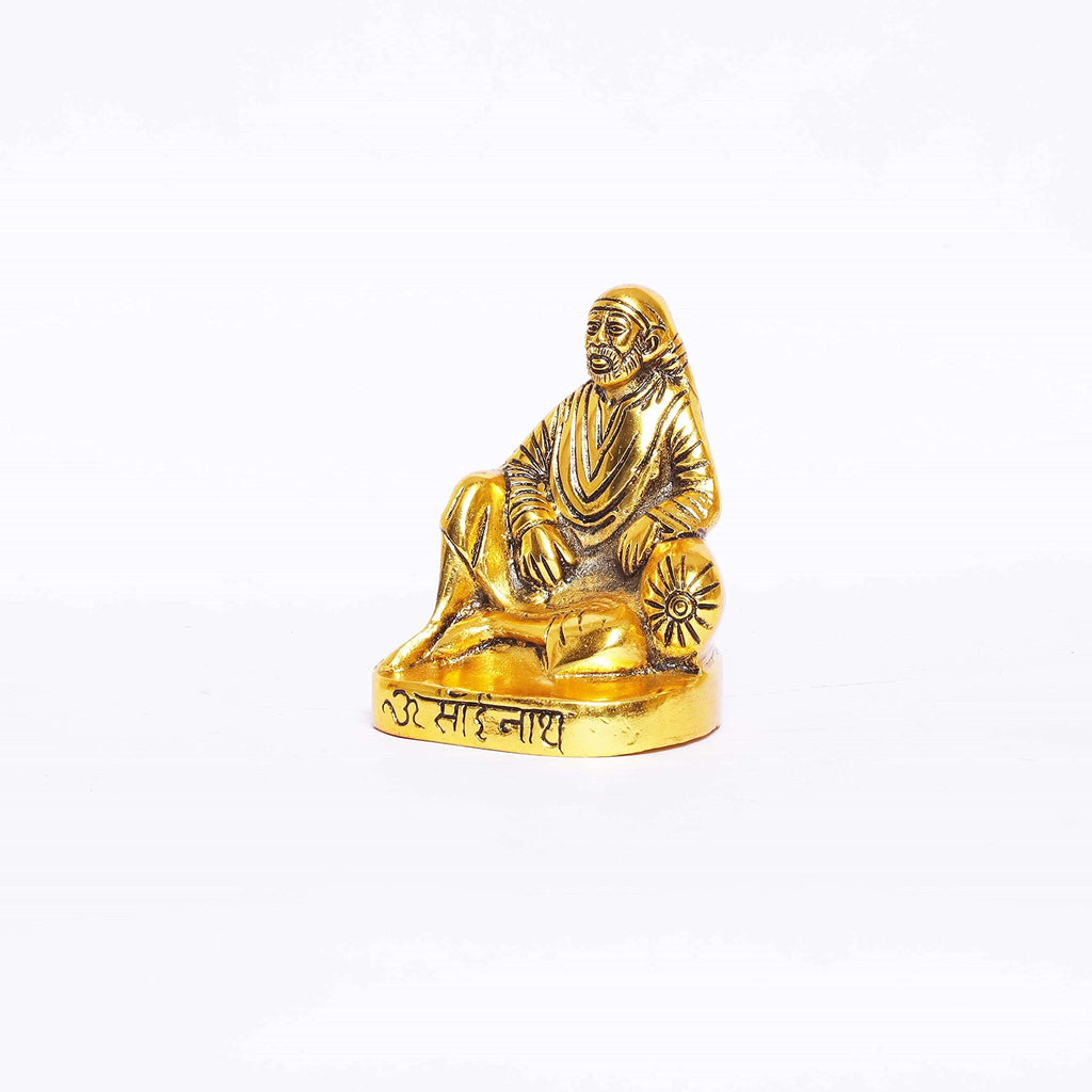 KridayKraft Shirdi Sai Baba Metal Statue,Sai Nath Idol,Sai Baba Murti Idol for Car Dashboard & Home,Office Decor,Showpiece Figurines,Religious Gift Article,Corporate Gift...