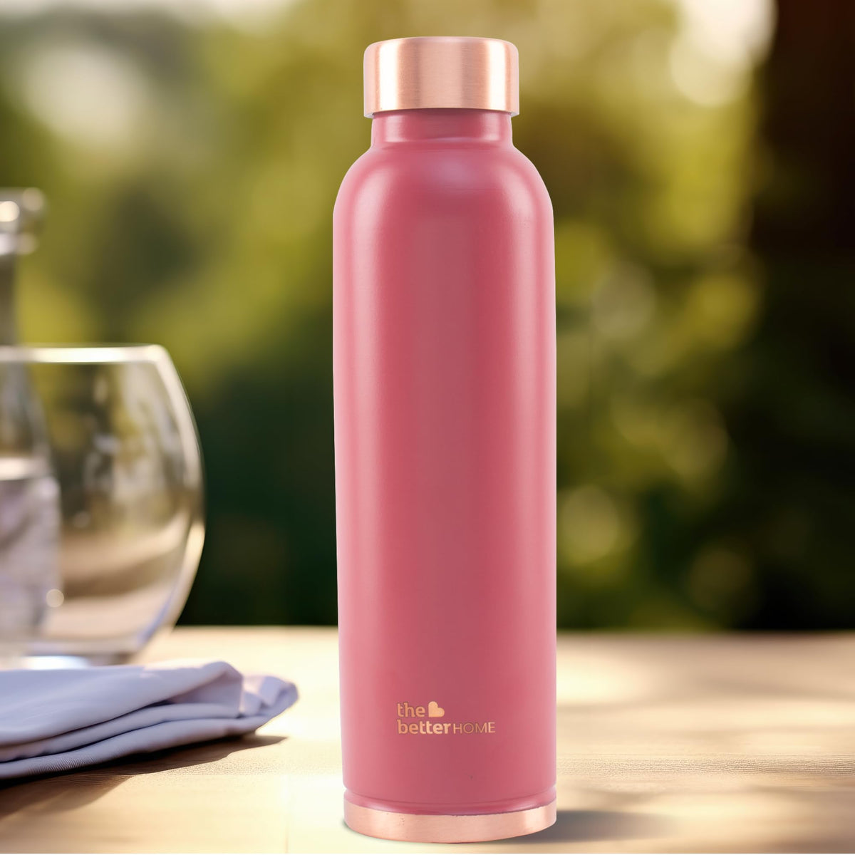 The Better Home Copper Water Bottle 950 ml | 99% copper with Anti Oxidant Prosperities | Provides Health Benefits | Pure Tamba | Maroon