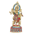 ARTVARKO Brass Lord Krishna Playing Flute Idol Murti Statue for Home Temple Décor Entrance Gallery Gift 13 Inch