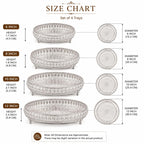 SGR Handicrafts Decorative German Silver Tray Set | Handcrafted Designer Gifting & Serving Trays | Premium Metal Display for Home Decor, Festivals & Special Occasions (Set of 4 (6+8+10+12 Inch))