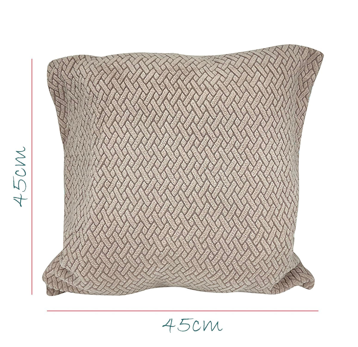 House of Quirk Polar Fleece Fabric Cushion Cover with Zipper Pack of 4 (Khaki, 45 x 45 cm)